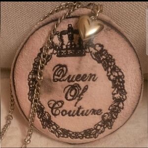 Rare 'Queen Of Couture' Circa 2004 Powder Pink Canteen Circular Shape Crossbody